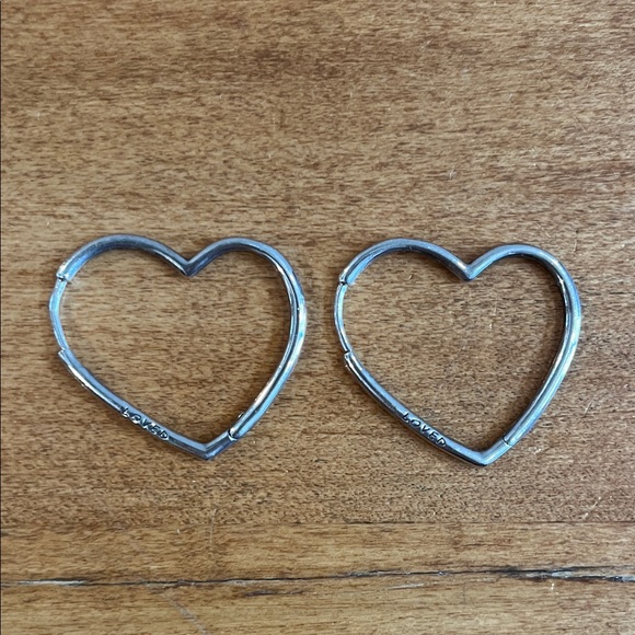 Pandora Jewelry - Pandora ALE Loved Sterling Silver 925 Open Heart Hoop Earrings